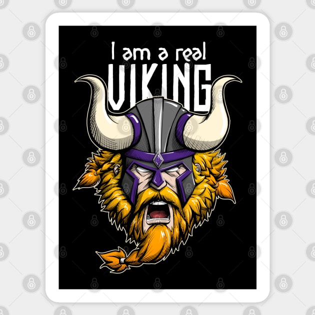 Angry Viking Head for Nordic Warrior Lovers Sticker by Canache Shop